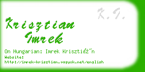 krisztian imrek business card